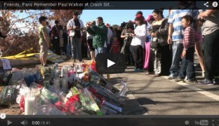 Miles de fans rinden tributo a Paul Walker en el lugar de su muerte